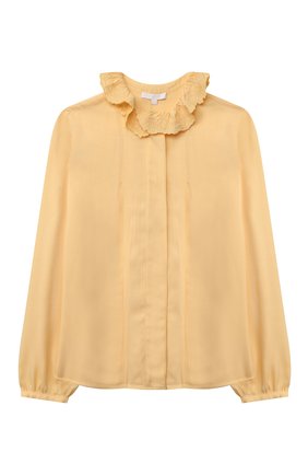 Детское блузка из вискозы CHLOÉ желтого цвета по цене 26200 руб., арт. C15D02 | Фото 1 Детское блузка из вискозы CHLOÉ желтого цвета, арт. C15D02 | Фото 1 (Материал внешний: Вискоза; Рукава: Длинные)