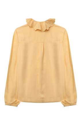 Детское блузка из вискозы CHLOÉ желтого цвета по цене 26200 руб., арт. C15D02 | Фото 2 Детское блузка из вискозы CHLOÉ желтого цвета, арт. C15D02 | Фото 2 (Материал внешний: Вискоза; Рукава: Длинные)