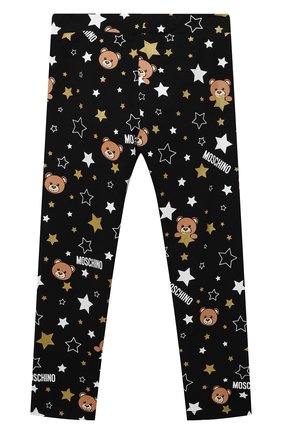 Детские хлопковые леггинсы MOSCHINO черного цвета по цене 8430 руб., арт. H4P03U/LBB75/4A-8A | Фото 2 Детские хлопковые леггинсы MOSCHINO черного цвета, арт. H4P03U/LBB75/4A-8A | Фото 2 (Материал внешний: Хлопок; Девочки Кросс-КТ: Брюки-спорт)