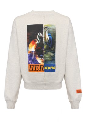 Мужской хлопковый свитшот HERON PRESTON светло-серого цвета по цене 34650 руб., арт. HMBA018F21JER0010822 | Фото 1 Мужской хлопковый свитшот HERON PRESTON светло-серого цвета, арт. HMBA018F21JER0010822 | Фото 1 (Материал внешний: Хлопок; Мужское Кросс-КТ: свитшот-одежда; Рукава: Длинные; Длина (для топов): Стандартные; Принт: С принтом; Стили: Гранж)