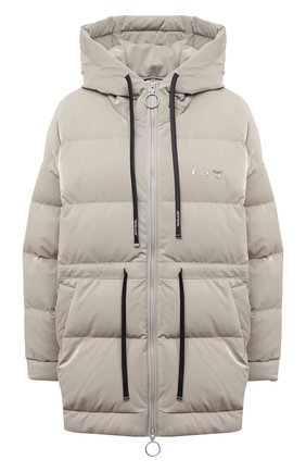Женский пуховик OFF-WHITE светло-серого цвета по цене 142000 руб., арт. 0WED002F21FAB001 | Фото 1 Женский пуховик OFF-WHITE светло-серого цвета, арт. 0WED002F21FAB001 | Фото 1 (Материал утеплителя: Пух и перо; Рукава: Длинные; Длина (верхняя одежда): До середины бедра; Материал подклада: Синтетический материал; Материал внешний: Синтетический материал; Кросс-КТ: Пуховик; Стили: Спорт-шик)