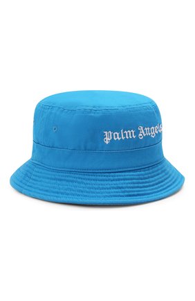 Женская хлопковая панама PALM ANGELS голубого цвета, арт. PWLA005F21FAB0024501 | Фото 1 (Материал: Хлопок, Текстиль)