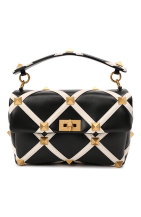 Женская сумка roman stud large VALENTINO черно-белого цвета по цене 243500 руб., арт. WW0B0I60/ZDF | Фото 1 Женская сумка roman stud large VALENTINO черно-белого цвета, арт. WW0B0I60/ZDF | Фото 1 (Материал: Натуральная кожа; Ремень/цепочка: На ремешке; Размер: large; Сумки-технические: Сумки через плечо, Сумки top-handle)