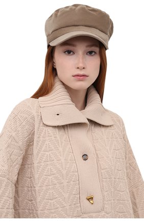 Женская хлопковая кепка LOW CLASSIC темно-бежевого цвета по цене 12600 руб., арт. L0W21FW_HA03KH | Фото 2 Женская хлопковая кепка LOW CLASSIC темно-бежевого цвета, арт. L0W21FW_HA03KH | Фото 2 (Материал: Хлопок, Текстиль)
