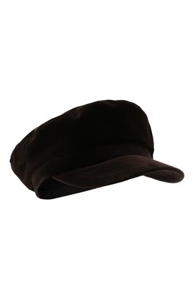 Женская хлопковая кепка LOW CLASSIC темно-коричневого цвета, арт. L0W21FW_HA04DB | Фото 1 (Материал: Хлопок, Текстиль)
