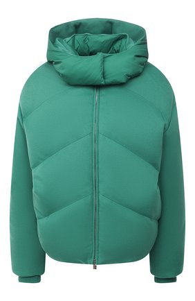 Женский кашемировый пуховик LORO PIANA зеленого цвета по цене 418000 руб., арт. FAL8877 | Фото 1 Женский кашемировый пуховик LORO PIANA зеленого цвета, арт. FAL8877 | Фото 1 (Материал внешний: Шерсть, Кашемир; Материал утеплителя: Пух и перо; Материал подклада: Синтетический материал; Рукава: Длинные; Длина (верхняя одежда): Короткие; Кросс-КТ: Пуховик; Стили: Спорт-шик)