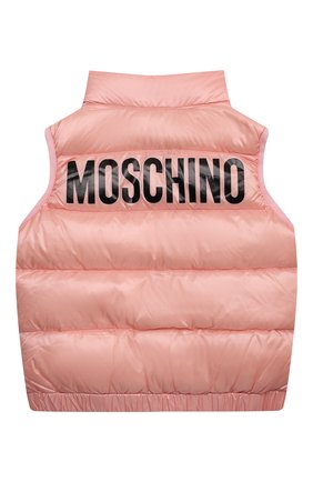 Детский пуховый жилет MOSCHINO розового цвета по цене 22950 руб., арт. HMS02K/L3A32/4A-8A | Фото 2 Детский пуховый жилет MOSCHINO розового цвета, арт. HMS02K/L3A32/4A-8A | Фото 2 (Материал внешний: Синтетический материал; Материал подклада: Синтетический материал; Рукава: Короткие; Материал утеплителя: Пух и перо; Девочки Кросс-КТ: Верхняя одежда)