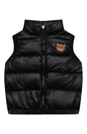 Детский пуховый жилет MOSCHINO черного цвета по цене 22950 руб., арт. HMS02K/L3A32/4A-8A | Фото 1 Детский пуховый жилет MOSCHINO черного цвета, арт. HMS02K/L3A32/4A-8A | Фото 1 (Материал внешний: Синтетический материал; Рукава: Короткие; Материал утеплителя: Пух и перо; Материал подклада: Синтетический материал; Девочки Кросс-КТ: Верхняя одежда)