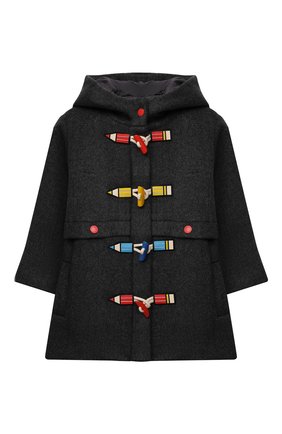 Детское шерстяное пальто STELLA MCCARTNEY темно-серого цвета по цене 14950 руб., арт. 603351/SRK90 | Фото 1 Детское шерстяное пальто STELLA MCCARTNEY темно-серого цвета, арт. 603351/SRK90 | Фото 1 (Рукава: Длинные; Материал подклада: Синтетический материал; Материал внешний: Шерсть; Кросс-КТ: Сезон: демисезон; Ростовка одежда: 9 лет | 134 см, 10 - 11 лет | 140 - 146см, 13 - 15 лет | 158 см, 16 лет | 164 см, 2 года | 92 см, 3 года | 98 см, 4 года | 104 см, 5 лет | 110 см, 7 лет | 122 см)
