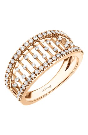 Женские кольцо MERCURY бесцветного цвета, арт. MR25458/RG/SM | Фото 1 (Драгоценные камни: Бриллианты; Материал сплава: Розовое золото)