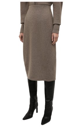 Женская юбка из шерсти и кашемира LOW CLASSIC бежевого цвета по цене 29500 руб., арт. L0W21FW_KN05LK | Фото 3 Женская юбка из шерсти и кашемира LOW CLASSIC бежевого цвета, арт. L0W21FW_KN05LK | Фото 3 (Материал внешний: Шерсть; Кросс-КТ: Трикотаж; Женское Кросс-КТ: Юбка-одежда; Длина Ж (юбки, платья, шорты): Миди; Стили: Кэжуэл)