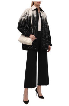 Женское пальто из шерсти кашемира VALENTINO черно-белого цвета по цене 761000 руб., арт. WB0CI0R86TP | Фото 2 Женское пальто из шерсти кашемира VALENTINO черно-белого цвета, арт. WB0CI0R86TP | Фото 2 (Материал подклада: Синтетический материал; Материал внешний: Шерсть; Рукава: Длинные; Длина (верхняя одежда): До середины бедра; 1-2-бортные: Однобортные; Стили: Кэжуэл)