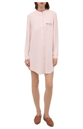 Женская сорочка EMPORIO ARMANI светло-розового цвета по цене 10300 руб., арт. 164505/1A270 | Фото 2 Женская сорочка EMPORIO ARMANI светло-розового цвета, арт. 164505/1A270 | Фото 2 (Длина Ж (юбки, платья, шорты): Мини; Материал внешний: Синтетический материал; Рукава: Длинные)