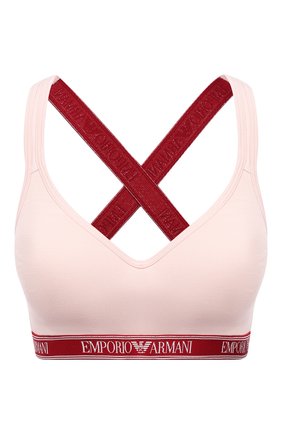 Женский бюстгальтер-топ EMPORIO ARMANI светло-розового цвета по цене 5385 руб., арт. 163995/1A227 | Фото 1 Женский бюстгальтер-топ EMPORIO ARMANI светло-розового цвета, арт. 163995/1A227 | Фото 1 (Материал внешний: Хлопок; Женское Кросс-КТ: Бюстгальтеры)