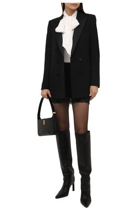 Женская шерстяная юбка SAINT LAURENT черного цвета по цене 85150 руб., арт. 672223/Y3C82 | Фото 2 Женская шерстяная юбка SAINT LAURENT черного цвета, арт. 672223/Y3C82 | Фото 2 (Материал подклада: Шелк; Материал внешний: Шерсть; Длина Ж (юбки, платья, шорты): Мини; Женское Кросс-КТ: Юбка-одежда; Стили: Гламурный)