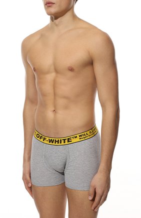Мужские комплект из трех боксеров OFF-WHITE серого цвета по цене 10800 руб., арт. 0MUA001F21FAB002 | Фото 2 Мужские комплект из трех боксеров OFF-WHITE серого цвета, арт. 0MUA001F21FAB002 | Фото 2 (Материал внешний: Хлопок; Кросс-КТ: бельё; Мужское Кросс-КТ: Трусы)