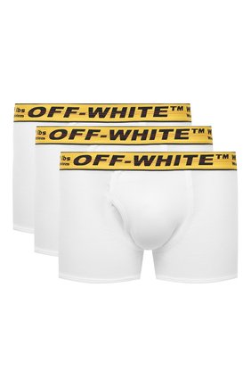 Мужские комплект из трех боксеров OFF-WHITE белого цвета по цене 10800 руб., арт. 0MUA001F21FAB002 | Фото 1 Мужские комплект из трех боксеров OFF-WHITE белого цвета, арт. 0MUA001F21FAB002 | Фото 1 (Материал внешний: Хлопок; Кросс-КТ: бельё; Мужское Кросс-КТ: Трусы)