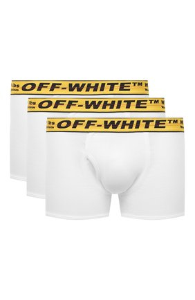 Мужские комплект из трех боксеров OFF-WHITE белого цвета, арт. 0MUA001F21FAB002 | Фото 1 (Материал внешний: Хлопок; Кросс-КТ: бельё; Мужское Кросс-КТ: Трусы)