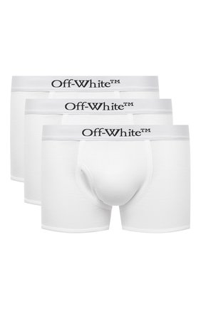 Мужские комплект из трех боксеров OFF-WHITE белого цвета по цене 10800 руб., арт. 0MUA001F21FAB001 | Фото 1 Мужские комплект из трех боксеров OFF-WHITE белого цвета, арт. 0MUA001F21FAB001 | Фото 1 (Материал внешний: Хлопок; Кросс-КТ: бельё; Мужское Кросс-КТ: Трусы)