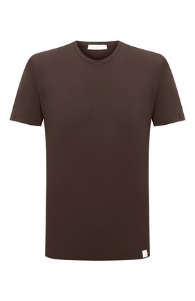 Мужская хлопковая футболка DANIELE FIESOLI темно-коричневого цвета, арт. DF 0627 | Фото 1 (Материал внешний: Хлопок; Рукава: Короткие; Длина (для топов): Стандартные; Принт: Без принта; Стили: Кэжуэл; Региональные ограничения белый список (Axapta Mercury): RU)