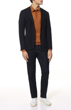 Мужской шерстяной пиджак CORNELIANI темно-синего цвета по цене 82100 руб., арт. 88X523-1818802/90 | Фото 2 Мужской шерстяной пиджак CORNELIANI темно-синего цвета, арт. 88X523-1818802/90 | Фото 2 (Материал внешний: Шерсть; Рукава: Длинные; Материал подклада: Вискоза; Длина (для топов): Стандартные; 1-2-бортные: Однобортные; Пиджаки М: Приталенный; Кросс-КТ: Трикотаж; Стили: Кэжуэл; Случай: Повседневный)