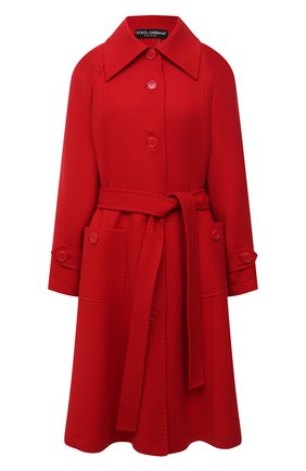 Женское шерстяное пальто DOLCE & GABBANA красного цвета по цене 262500 руб., арт. F0AQ5T/FU22W | Фото 1 Женское шерстяное пальто DOLCE & GABBANA красного цвета, арт. F0AQ5T/FU22W | Фото 1 (Материал внешний: Шерсть; Длина (верхняя одежда): До колена; Рукава: Длинные; Стили: Гламурный; 1-2-бортные: Однобортные)
