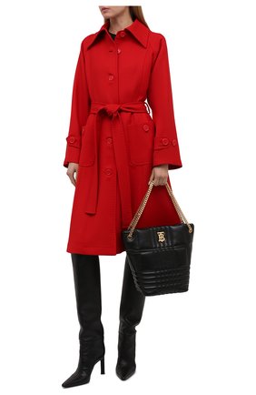 Женское шерстяное пальто DOLCE & GABBANA красного цвета, арт. F0AQ5T/FU22W | Фото 2 (Материал внешний: Шерсть; Длина (верхняя одежда): До колена; Рукава: Длинные; Стили: Гламурный; 1-2-бортные: Однобортные)