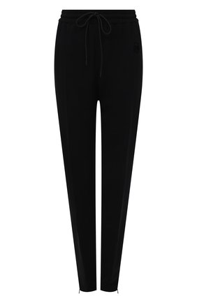Женские брюки из вискозы BURBERRY черного цвета, арт. 8044676 | Фото 1 (Материал внешний: Вискоза; Длина (брюки, джинсы): Стандартные; Стили: Кэжуэл; Женское Кросс-КТ: Брюки-одежда; Силуэт Ж (брюки и джинсы): Узкие)