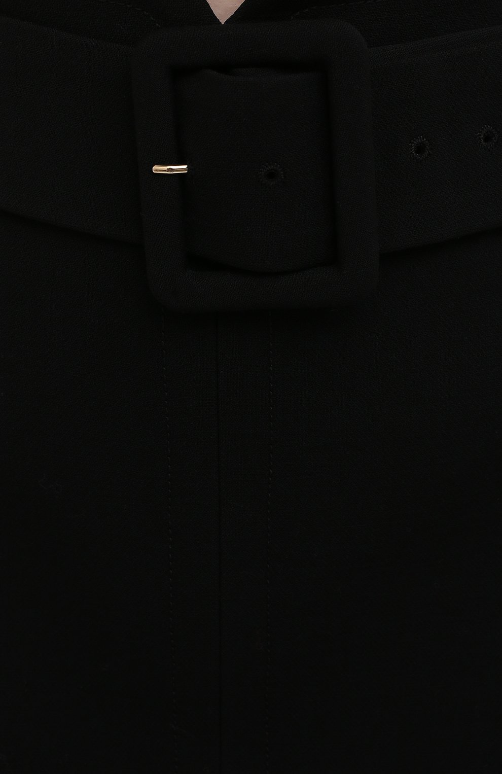 Женская шерстяная юбка VERSACE черного цвета, арт. 1002322/1A01460 | Фото 5 (Материал внешний: Шерсть; Стили: Гламурный; Длина Ж (юбки, платья, шорты): Мини; Женское Кросс-КТ: Юбка-одежда; Материал подклада: Синтетический материал)