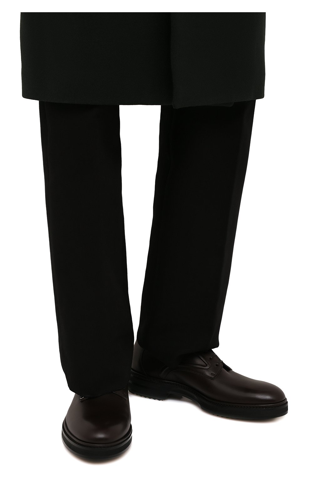Мужские кожаные дерби ZILLI коричневого цвета, арт. MDS-A071/012 | Фото 3 (Материал внешний: Кожа; Стили: Классический; Материал внутренний: Текстиль)
