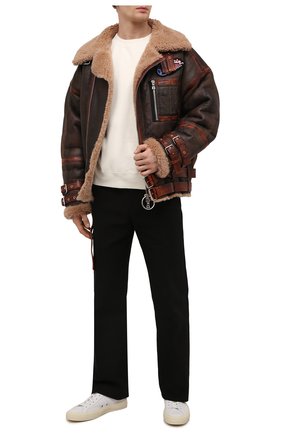 Мужская дубленка BALMAIN темно-коричневого цвета по цене 354500 руб., арт. WH0TH160/LA00 | Фото 2 Мужская дубленка BALMAIN темно-коричневого цвета, арт. WH0TH160/LA00 | Фото 2 (Материал внешний: Натуральный мех; Длина (верхняя одежда): Короткие; Рукава: Длинные; Стили: Гранж)