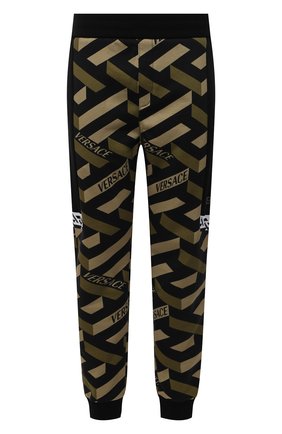 Мужские джоггеры из вискозы и хлопка VERSACE хаки цвета по цене 95350 руб., арт. 1002061/1A01463 | Фото 1 Мужские джоггеры из вискозы и хлопка VERSACE хаки цвета, арт. 1002061/1A01463 | Фото 1 (Длина (брюки, джинсы): Стандартные; Материал внешний: Хлопок, Вискоза; Силуэт М (брюки): Джоггеры; Стили: Спорт-шик)