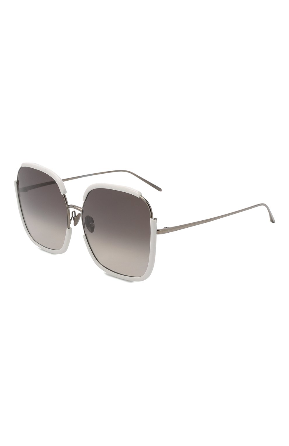 Женские солнцезащитные очки LINDA FARROW белого цвета, арт. LFL1210C4 SUN | Фото 1 (Тип очков: С/з; Очки форма: Бабочка)