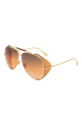 Женские солнцезащитные очки TOM FORD золотого цвета, арт. TF900 30F | Фото 1 (Тип очков: С/з; Очки форма: Авиаторы)
