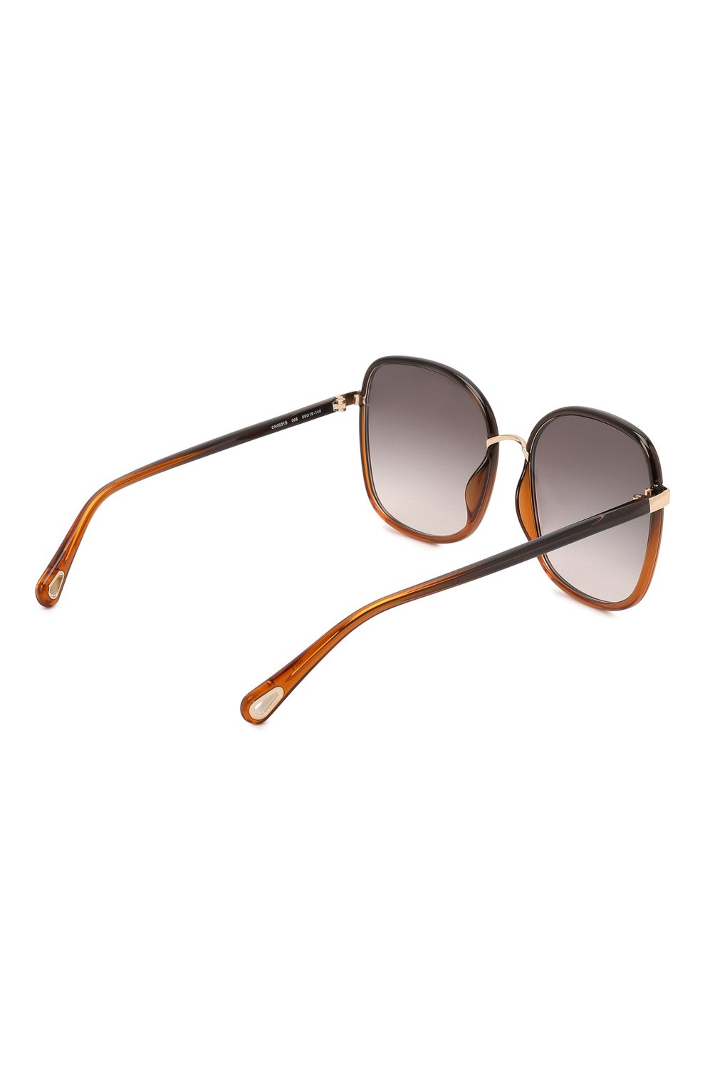 Женские солнцезащитные очки CHLOÉ коричневого цвета, арт. CH0031S 005 | Фото 4 (Тип очков: С/з; Очки форма: Квадратные)