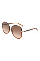 Женские солнцезащитные очки CHLOÉ коричневого цвета, арт. CH0030S 005 | Фото 1 (Тип очков: С/з; Очки форма: Бабочка)