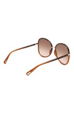 Женские солнцезащитные очки CHLOÉ коричневого цвета, арт. CH0030S 005 | Фото 4 (Тип очков: С/з; Очки форма: Бабочка)