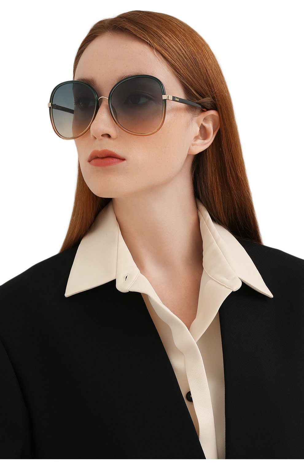 Женские солнцезащитные очки CHLOÉ разноцветного цвета, арт. CH0030S 006 | Фото 2 (Тип очков: С/з; Очки форма: Бабочка)
