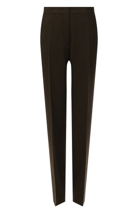 Женские шерстяные брюки JIL SANDER хаки цвета по цене 89950 руб., арт. JSWT305820-WT20220L | Фото 1