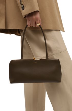 Женская сумка goji small JIL SANDER темно-коричневого цвета по цене 158500 руб., арт. JSWT856460-WTB00111N | Фото 2 Женская сумка goji small JIL SANDER темно-коричневого цвета, арт. JSWT856460-WTB00111N | Фото 2 (Сумки-технические: Сумки top-handle; Материал: Натуральная кожа; Размер: small)