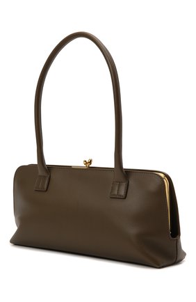 Женская сумка goji small JIL SANDER темно-коричневого цвета по цене 158500 руб., арт. JSWT856460-WTB00111N | Фото 4 Женская сумка goji small JIL SANDER темно-коричневого цвета, арт. JSWT856460-WTB00111N | Фото 4 (Сумки-технические: Сумки top-handle; Материал: Натуральная кожа; Размер: small)