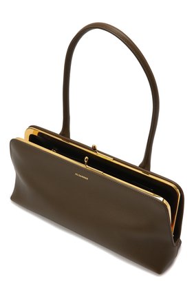 Женская сумка goji small JIL SANDER темно-коричневого цвета по цене 158500 руб., арт. JSWT856460-WTB00111N | Фото 5 Женская сумка goji small JIL SANDER темно-коричневого цвета, арт. JSWT856460-WTB00111N | Фото 5 (Сумки-технические: Сумки top-handle; Материал: Натуральная кожа; Размер: small)