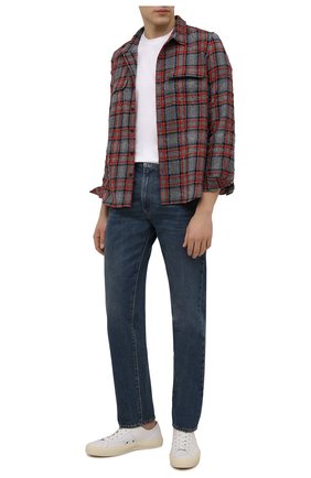 Мужская рубашка из шерсти и хлопка SAINT LAURENT серого цвета по цене 62450 руб., арт. 660456/Y22HA | Фото 2 Мужская рубашка из шерсти и хлопка SAINT LAURENT серого цвета, арт. 660456/Y22HA | Фото 2 (Материал внешний: Шерсть, Хлопок; Случай: Повседневный; Манжеты: На пуговицах; Рукава: Длинные; Длина (для топов): Стандартные; Принт: Клетка; Воротник: Кент; Стили: Кэжуэл)