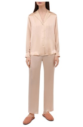 Женская шелковая рубашка AUBADE светло-бежевого цвета, арт. QS44 | Фото 2 (Материал внешний: Шелк; Региональные ограничения белый список (Axapta Mercury): RU)