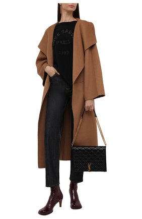 Женская хлопковая футболка SAINT LAURENT черного цвета по цене 30850 руб., арт. 660735/Y36FQ | Фото 2 Женская хлопковая футболка SAINT LAURENT черного цвета, арт. 660735/Y36FQ | Фото 2 (Длина (для топов): Стандартные; Материал внешний: Хлопок; Рукава: Короткие; Стили: Спорт-шик; Принт: С принтом; Женское Кросс-КТ: Футболка-одежда)