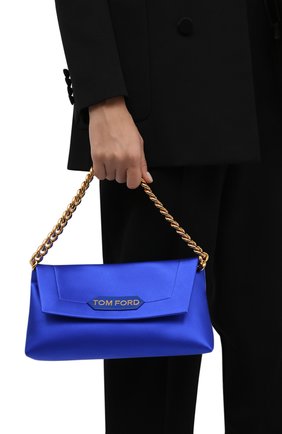 Женская сумка label small TOM FORD синего цвета, арт. L1504T-TSA005 | Фото 2 (Сумки-технические: Сумки top-handle; Материал: Текстиль; Размер: small)