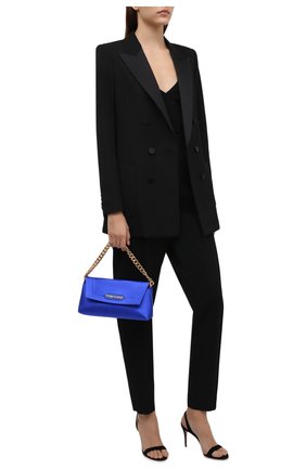 Женская сумка label small TOM FORD синего цвета по цене 103500 руб., арт. L1504T-TSA005 | Фото 3 Женская сумка label small TOM FORD синего цвета, арт. L1504T-TSA005 | Фото 3 (Сумки-технические: Сумки top-handle; Материал: Текстиль; Размер: small)