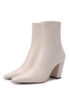 Женские кожаные ботильоны zadie 85 JIMMY CHOO кремвого цвета по цене 96500 руб., арт. ZADIE 85/NAK | Фото 1 Женские кожаные ботильоны zadie 85 JIMMY CHOO кремвого цвета, арт. ZADIE 85/NAK | Фото 1 (Материал внутренний: Натуральная кожа; Каблук тип: Устойчивый; Каблук высота: Высокий; Подошва: Плоская; Материал внешний: Кожа; Материал утеплителя: Без утеплителя)