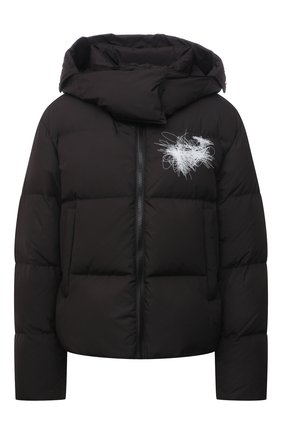 Женская пуховая куртка OFF-WHITE черного цвета по цене 122500 руб., арт. 0WED001F21FAB002 | Фото 1 Женская пуховая куртка OFF-WHITE черного цвета, арт. 0WED001F21FAB002 | Фото 1 (Материал подклада: Синтетический материал; Длина (верхняя одежда): Короткие; Рукава: Длинные; Материал внешний: Синтетический материал; Материал утеплителя: Пух и перо; Стили: Спорт-шик; Кросс-КТ: Куртка)