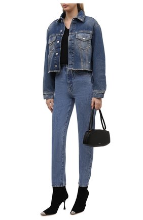 Женская джинсовая куртка VICTORIA BECKHAM синего цвета по цене 66200 руб., арт. 1521DJK002910A | Фото 2 Женская джинсовая куртка VICTORIA BECKHAM синего цвета, арт. 1521DJK002910A | Фото 2 (Рукава: Длинные; Материал внешний: Хлопок; Длина (верхняя одежда): Короткие; Стили: Кэжуэл; Кросс-КТ: Деним, Куртка)